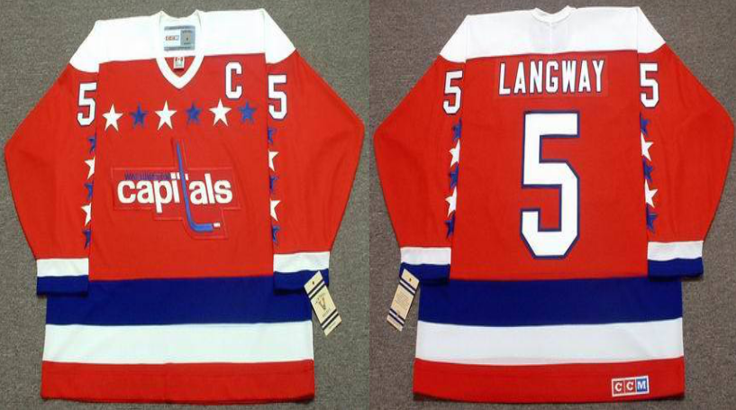2019 Men Washington Capitals #5 Langway red CCM NHL jerseys->washington capitals->NHL Jersey